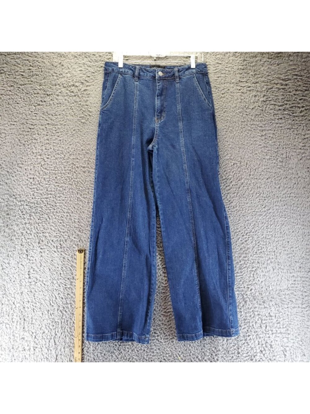 Fashion Nova Jeans Womens Size 11 Blue Wide-Leg High-Waist Stretch Denim